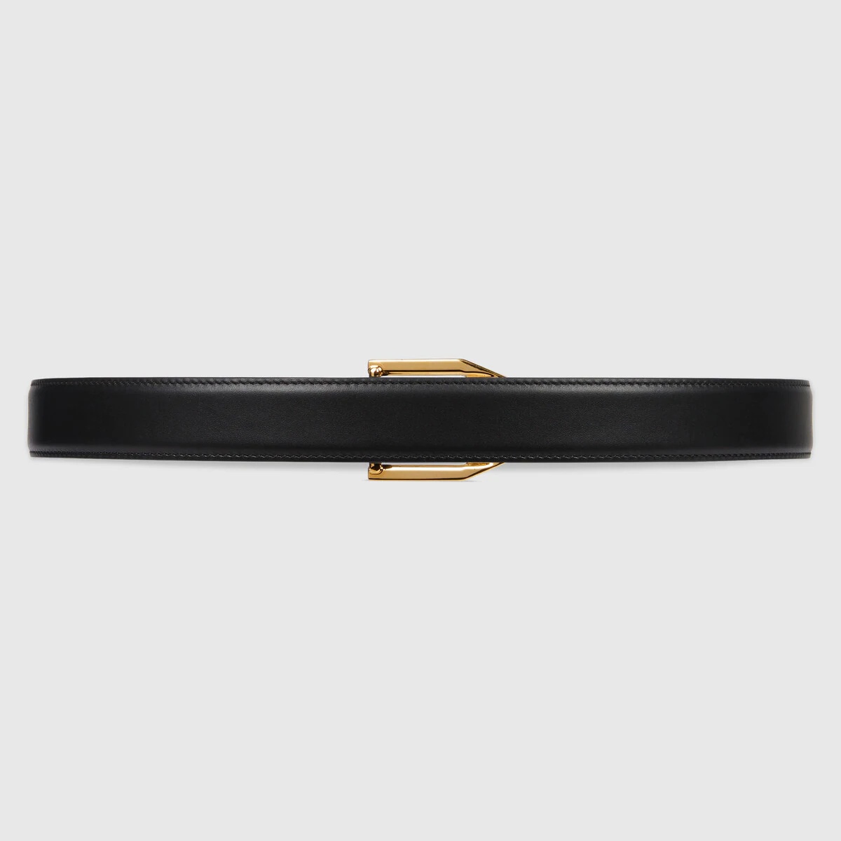 Leather belt with squared buckle - 3