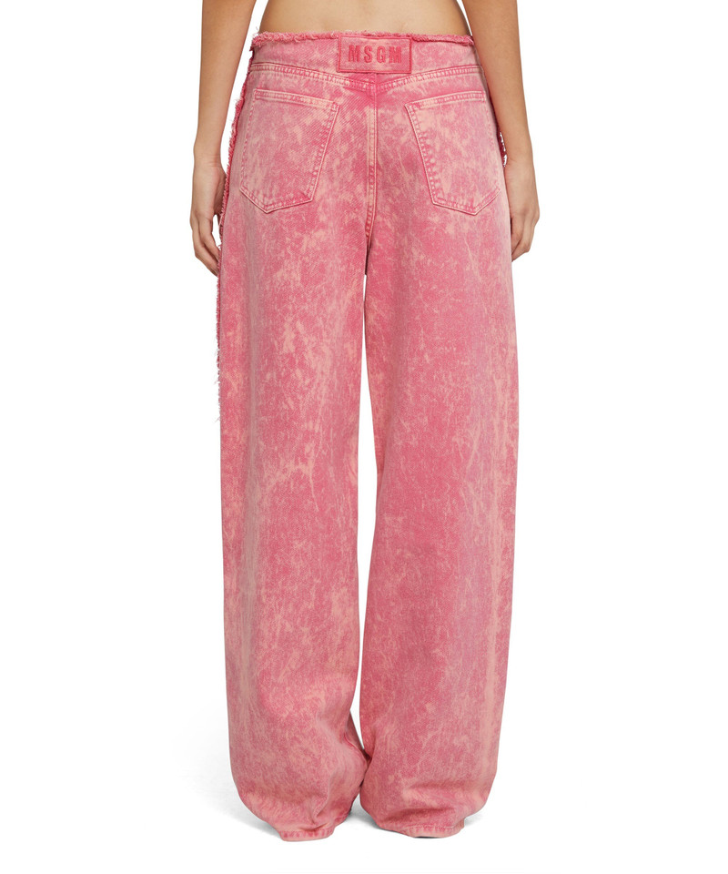 MSGM "Waistless" Bull pants with straight legs and "marble" processing outlook