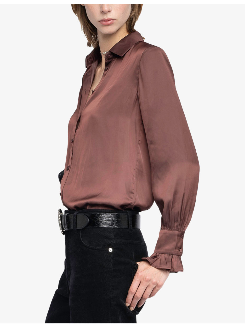 Thely Wing-Embellished Satin shirt - 3