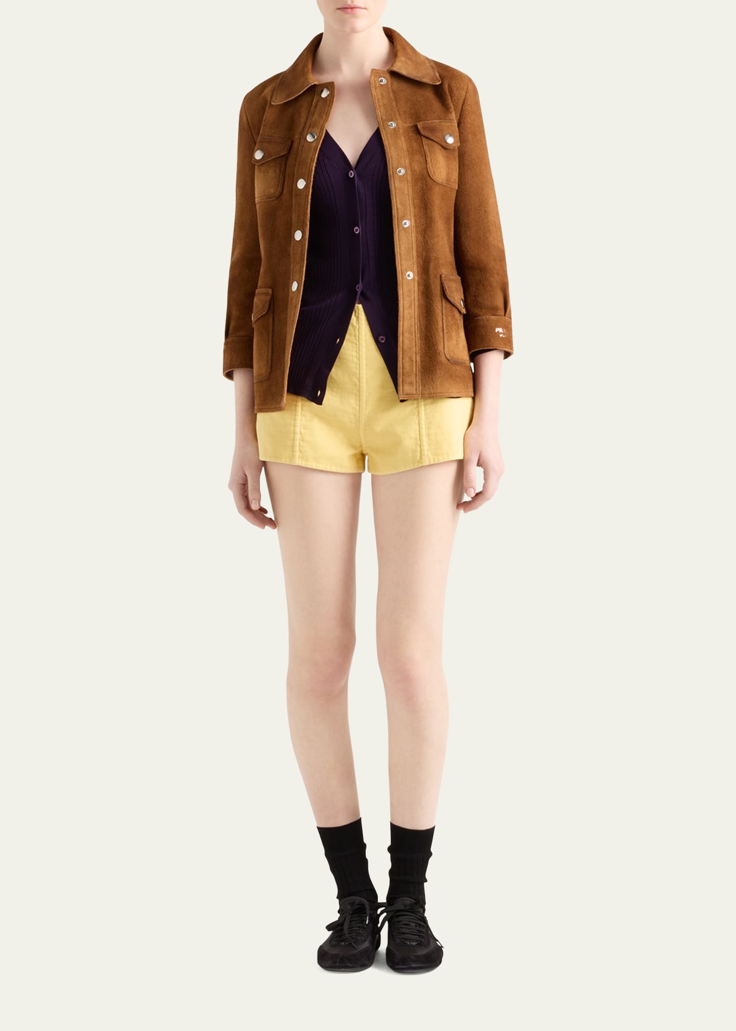 Fitted Long-Sleeve Ribbed Cardigan - 2