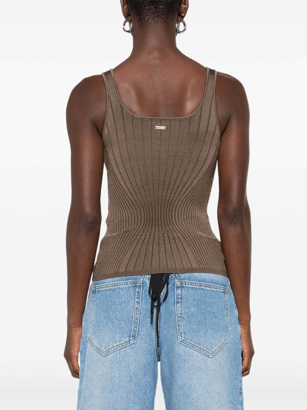 ribbed square-neck top - 4