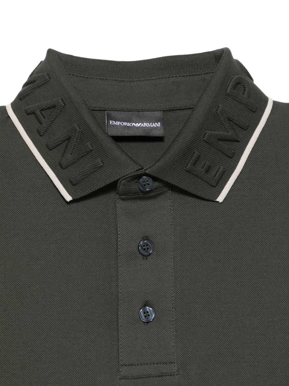 embossed-collar polo shirt - 3