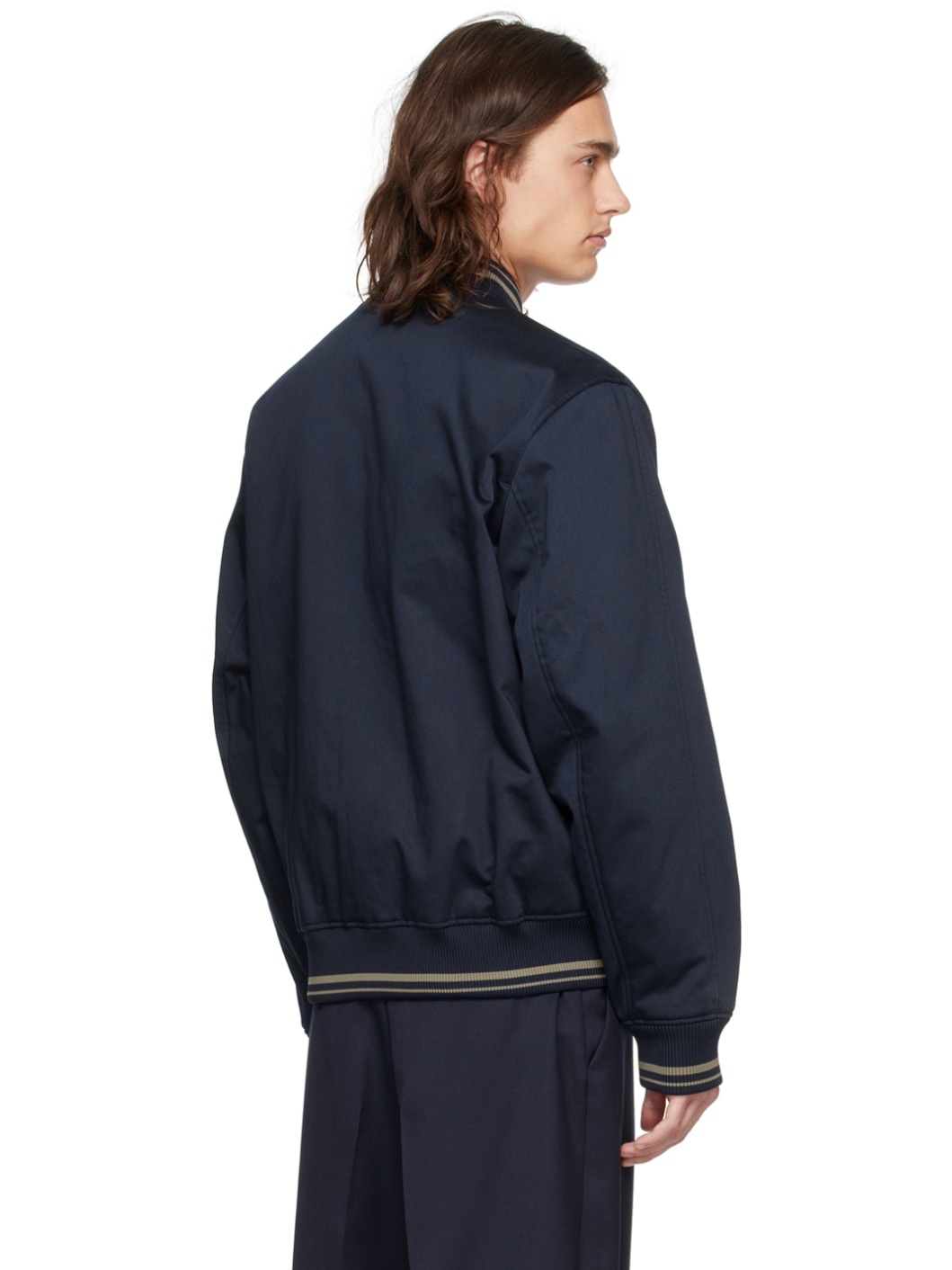 Navy Button Bomber Jacket - 3