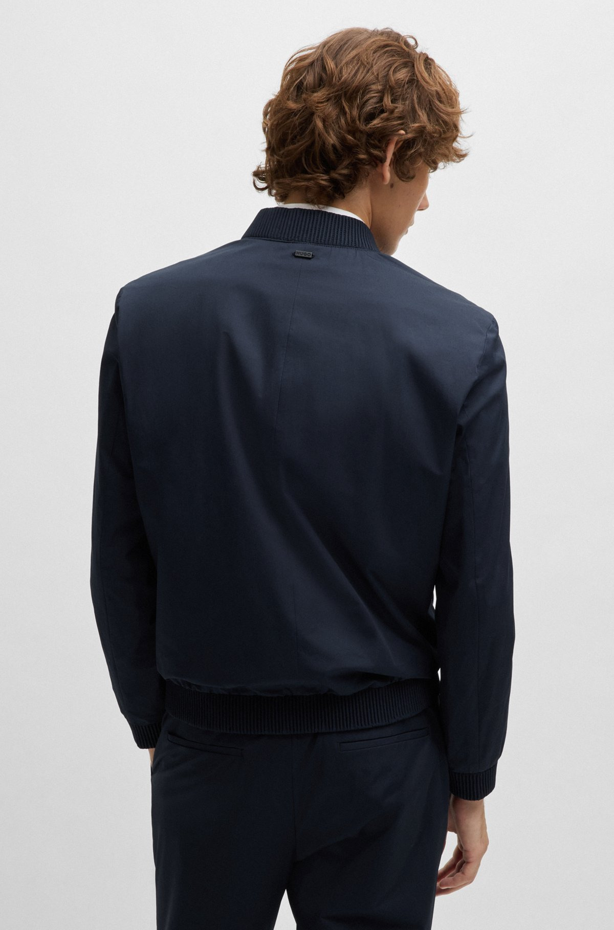 SLIM-FIT JACKET IN STRETCH COTTON - 4