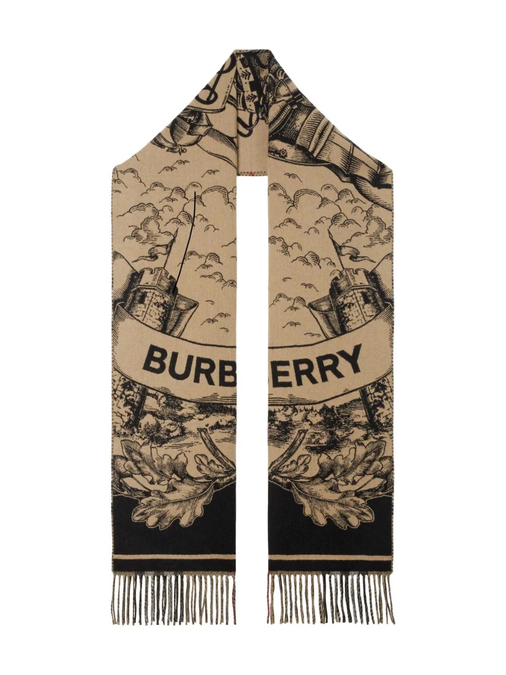 BURBERRY - Unisex Wide Reversible EKD Cashmere Scarf - 2