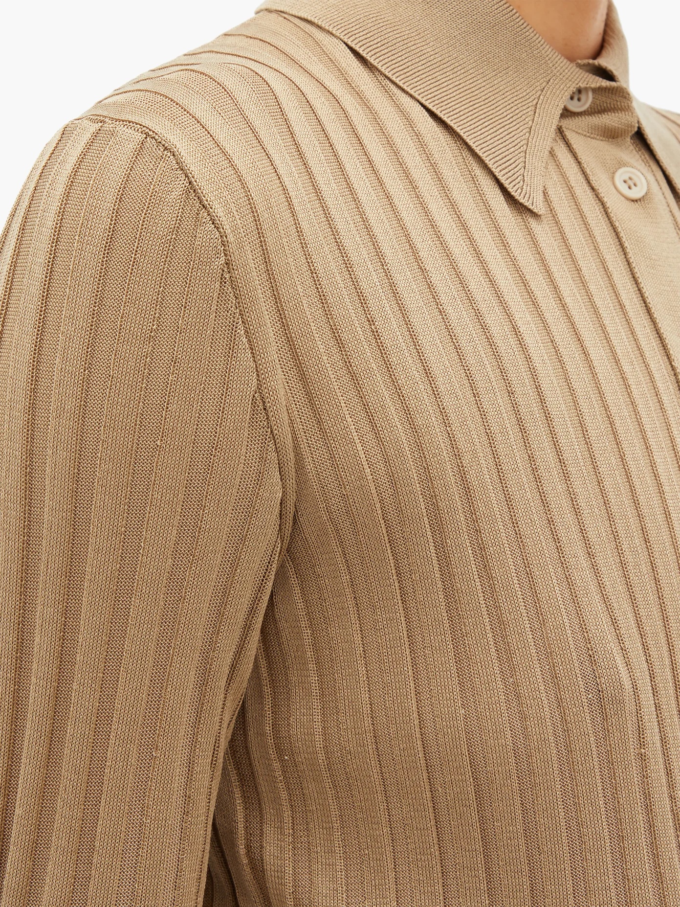 Ribbed-knit silk cardigan - 6