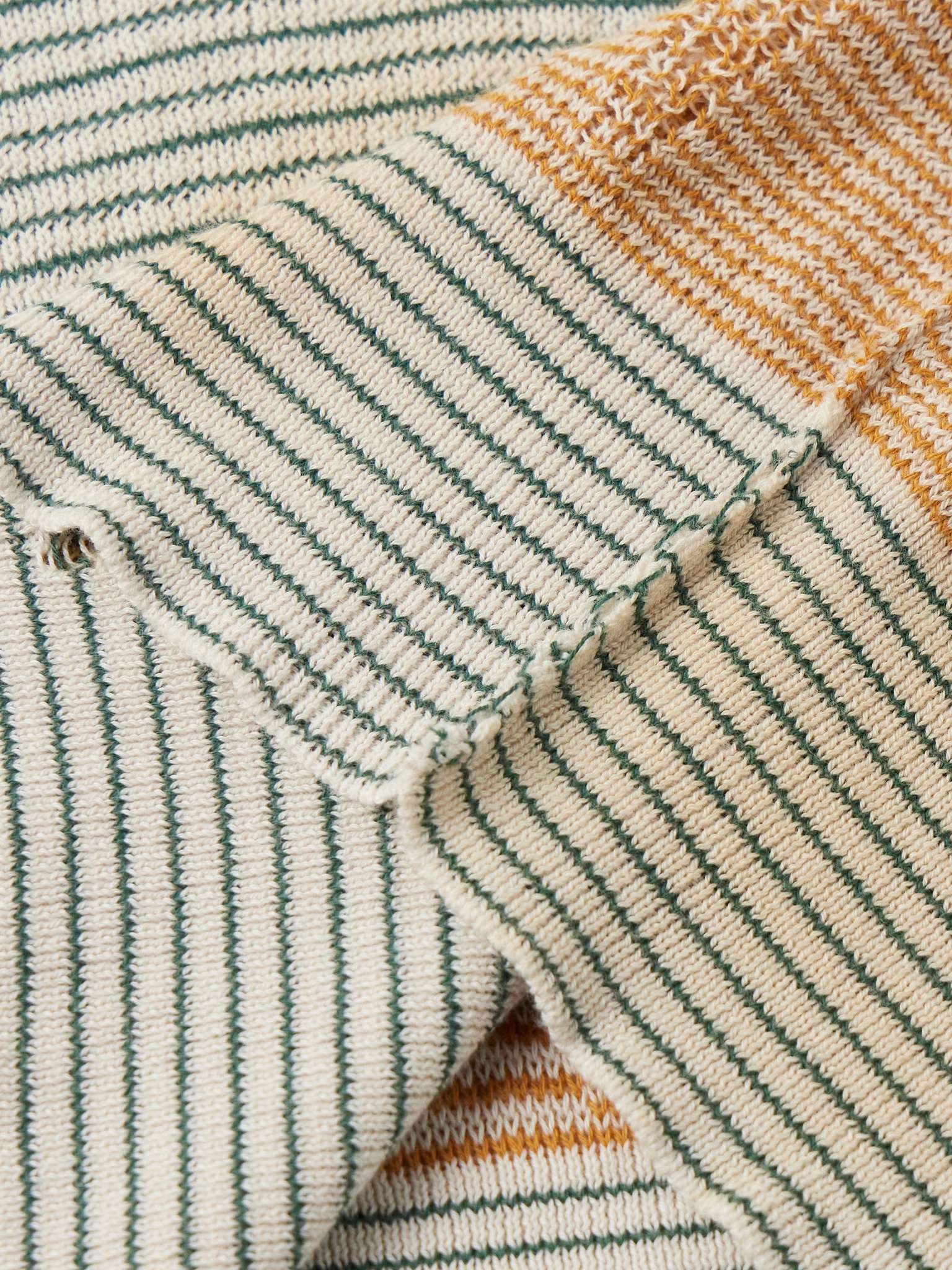 Here Comes Alice Distressed Striped Cotton Sweater - 4