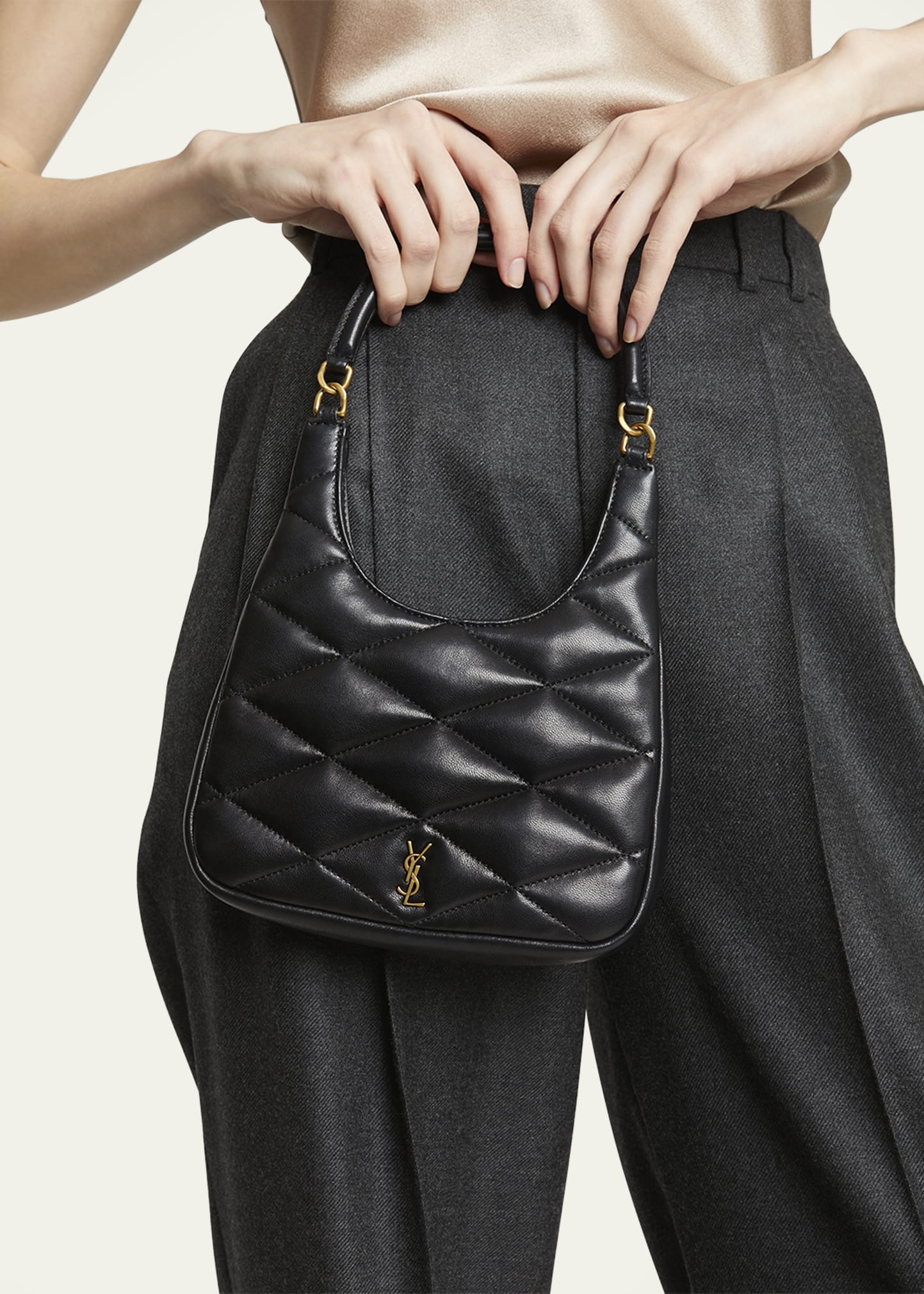 Sade Mini YSL Hobo Bag in Quilted Lambskin - 5