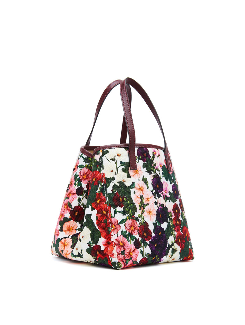 SMALL HOLLYHOCK PRINTED SQUARE TOTE 3