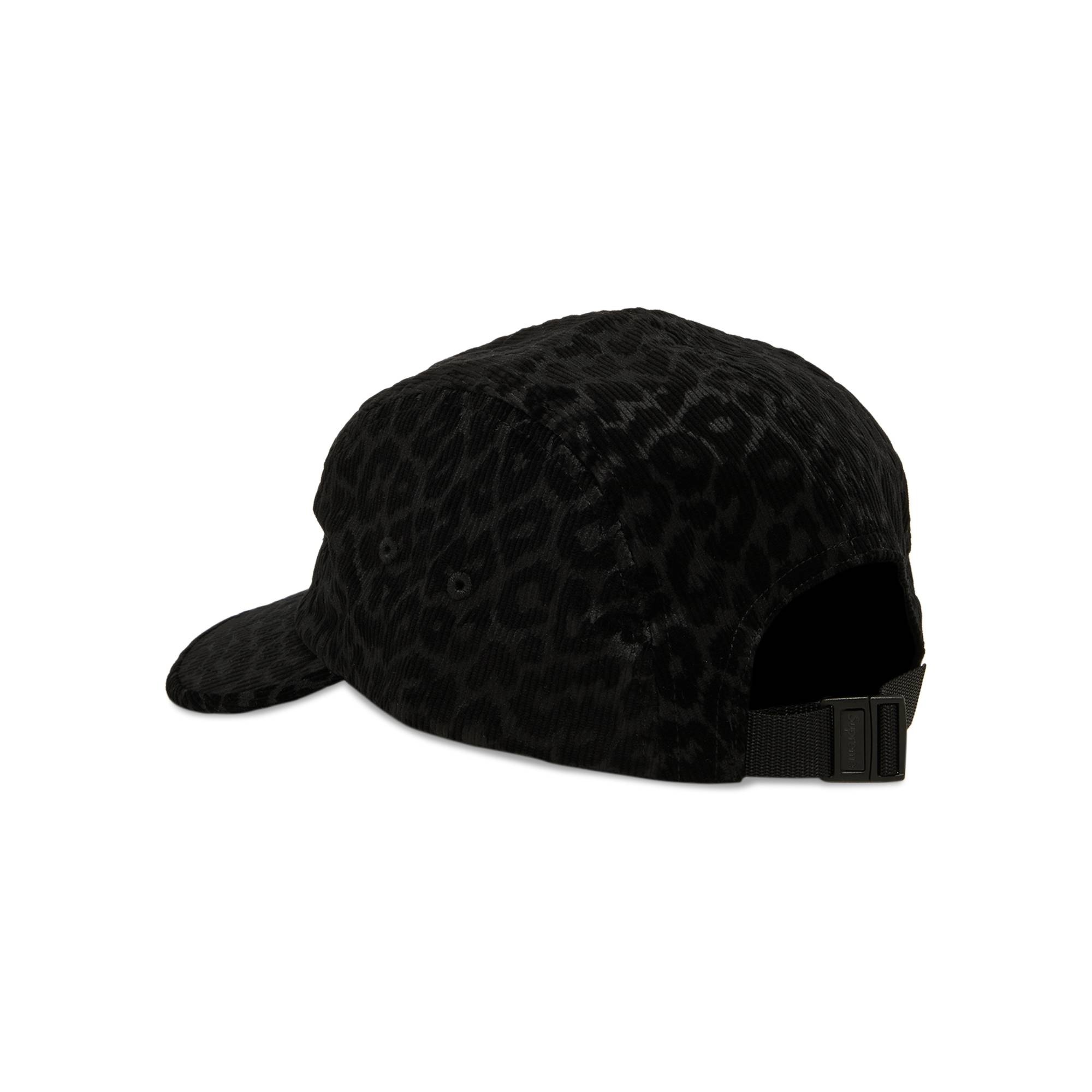 Supreme Leopard Corduroy Camp Cap 'Black' - 3