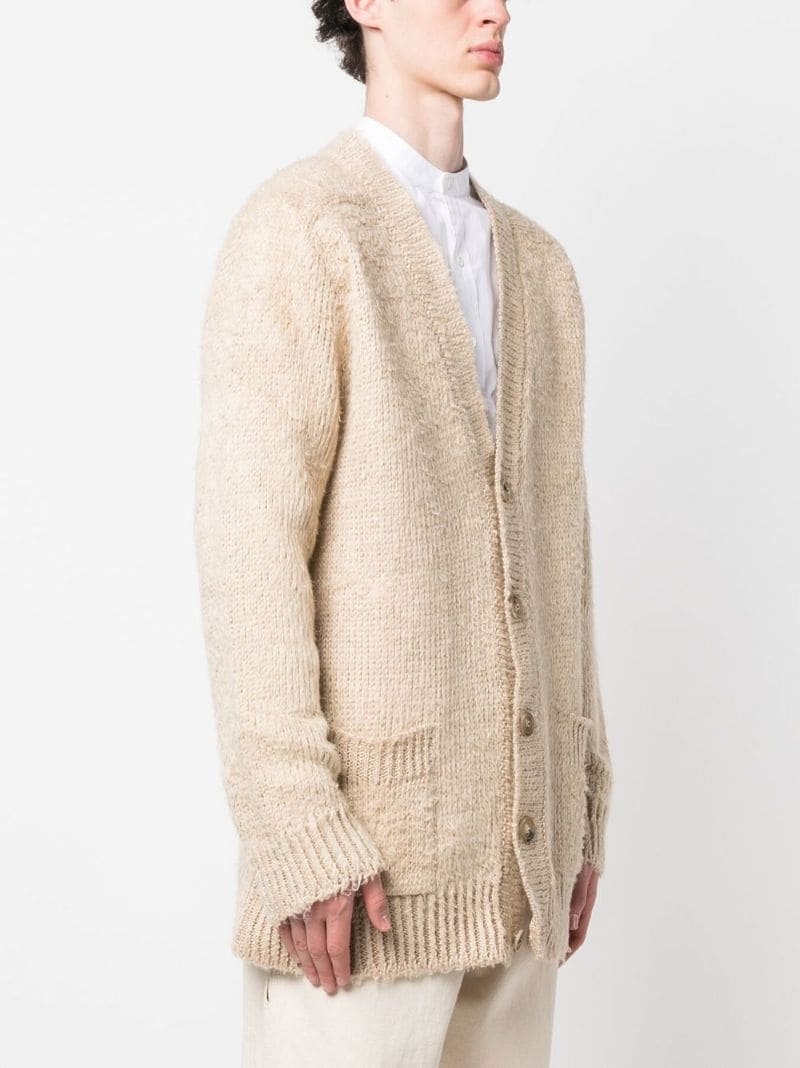 chunky-knit V-neck cardigan - 3