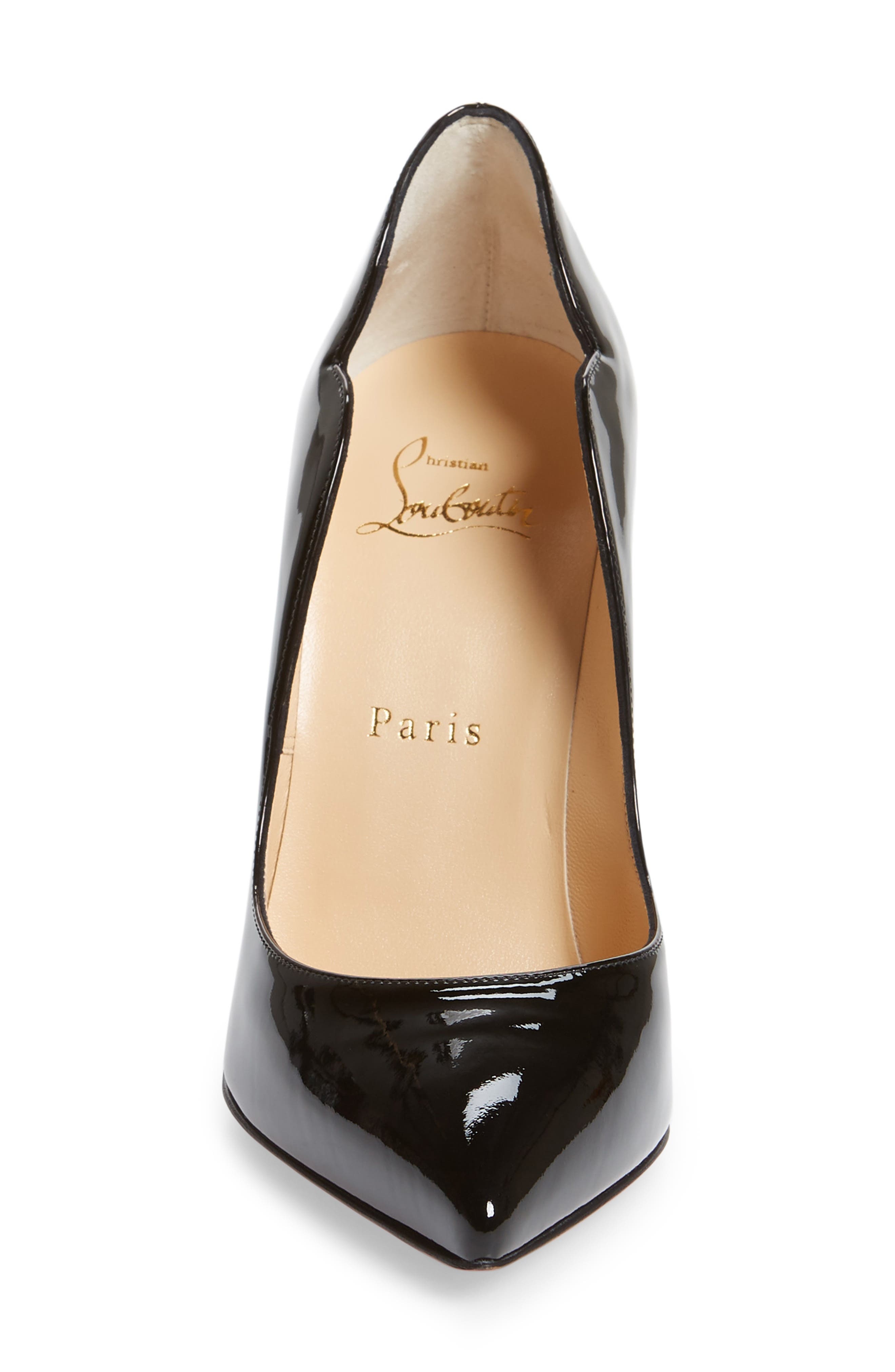 Christian Louboutin Hot Chick Scallop Pointed Toe Pump in Bk01 Black/lin Black at Nordstrom - 4