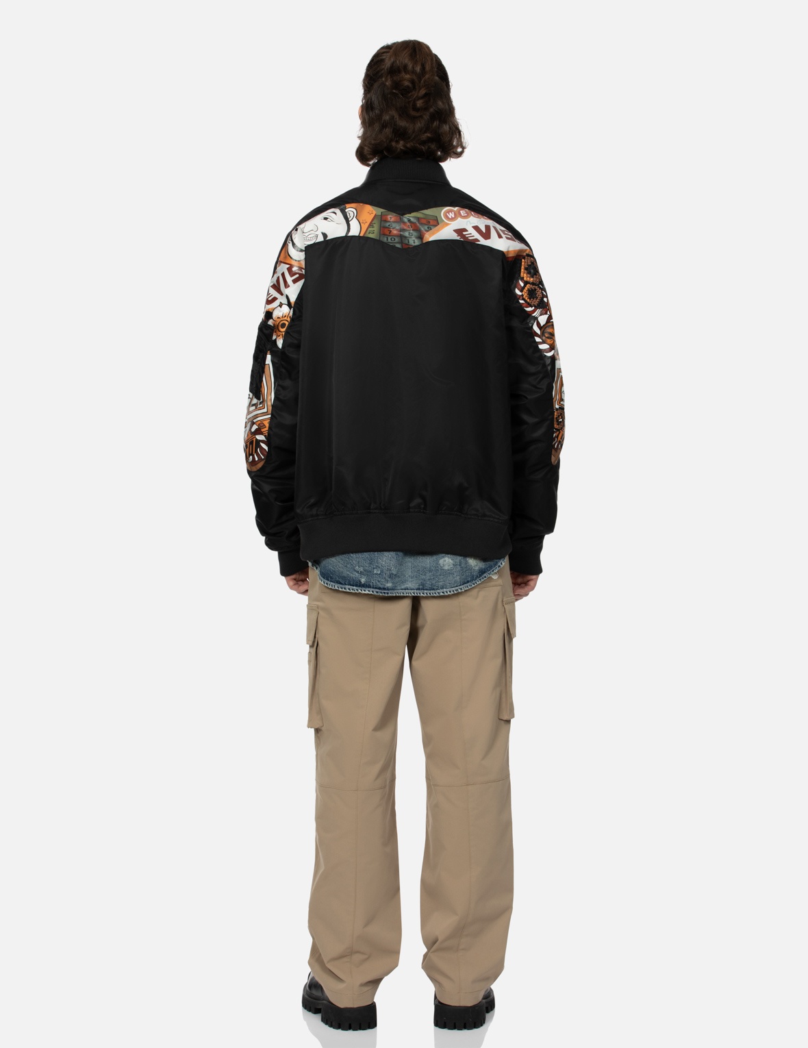 "VIRTUAL VACATION" DAICOCK PRINT LOOSE FIT BOMBER JACKET - 5