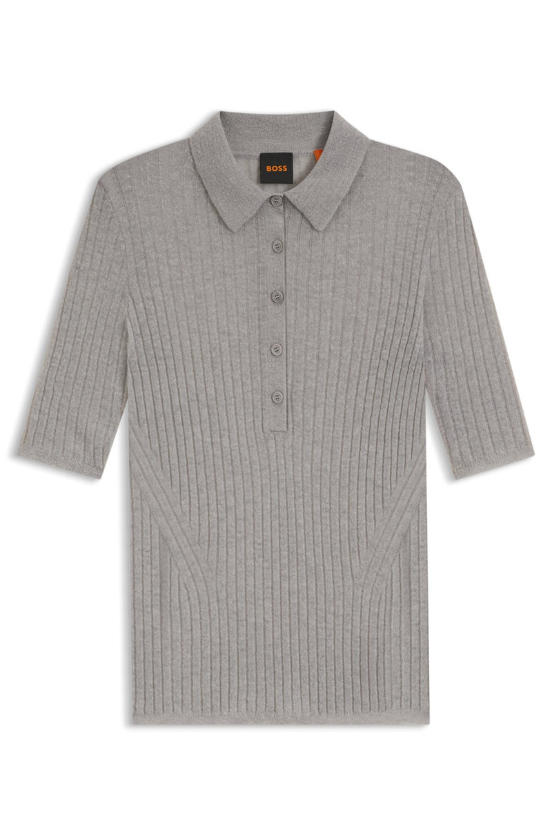 RIBBED KNIT POLO IN WOOL 1