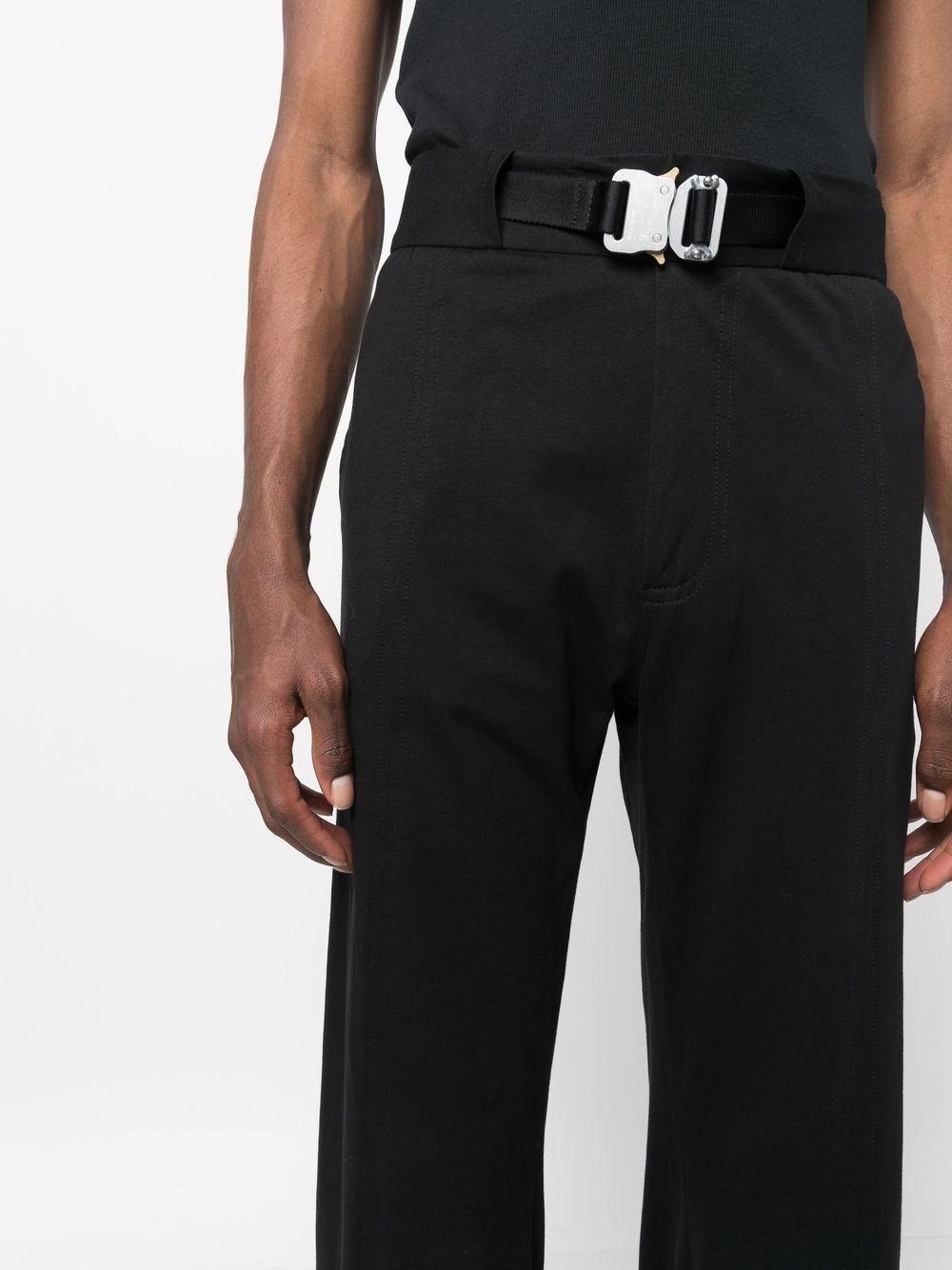 buckle-waist straight trousers - 5