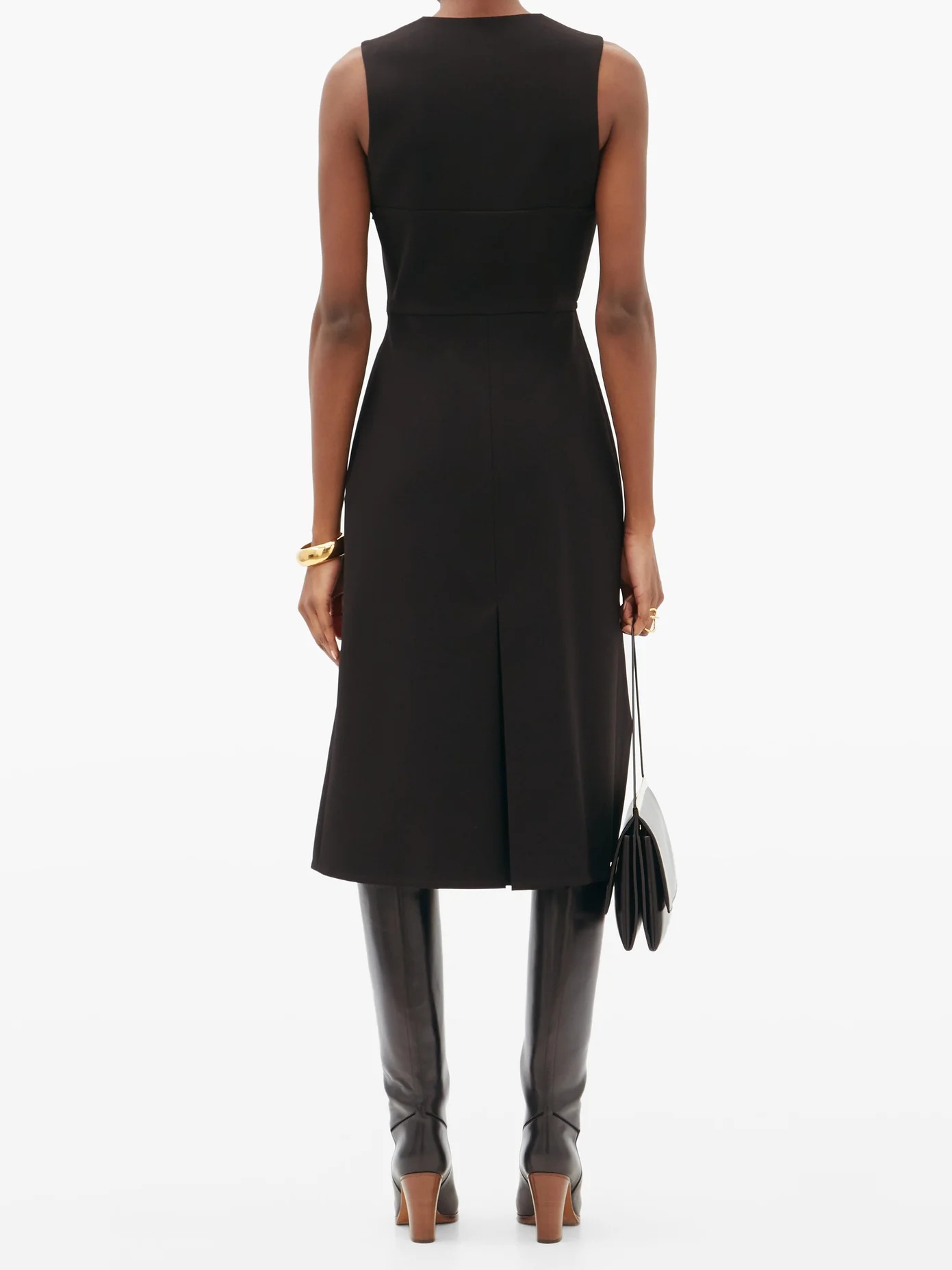 Keyhole-neck crepe midi dress - 5