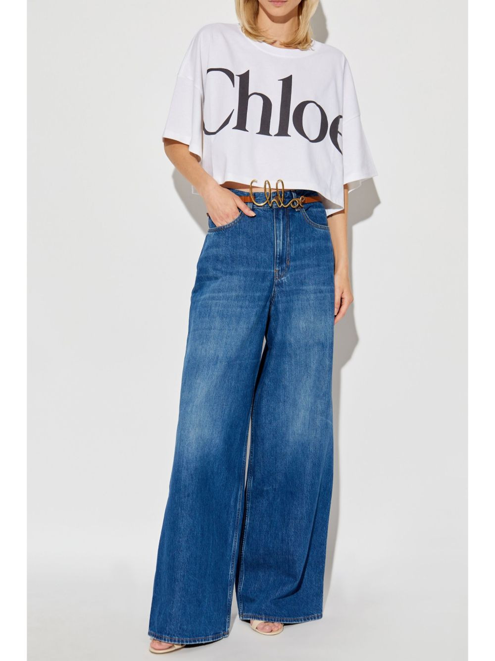 Chloé logo cropped T-shirt - 3