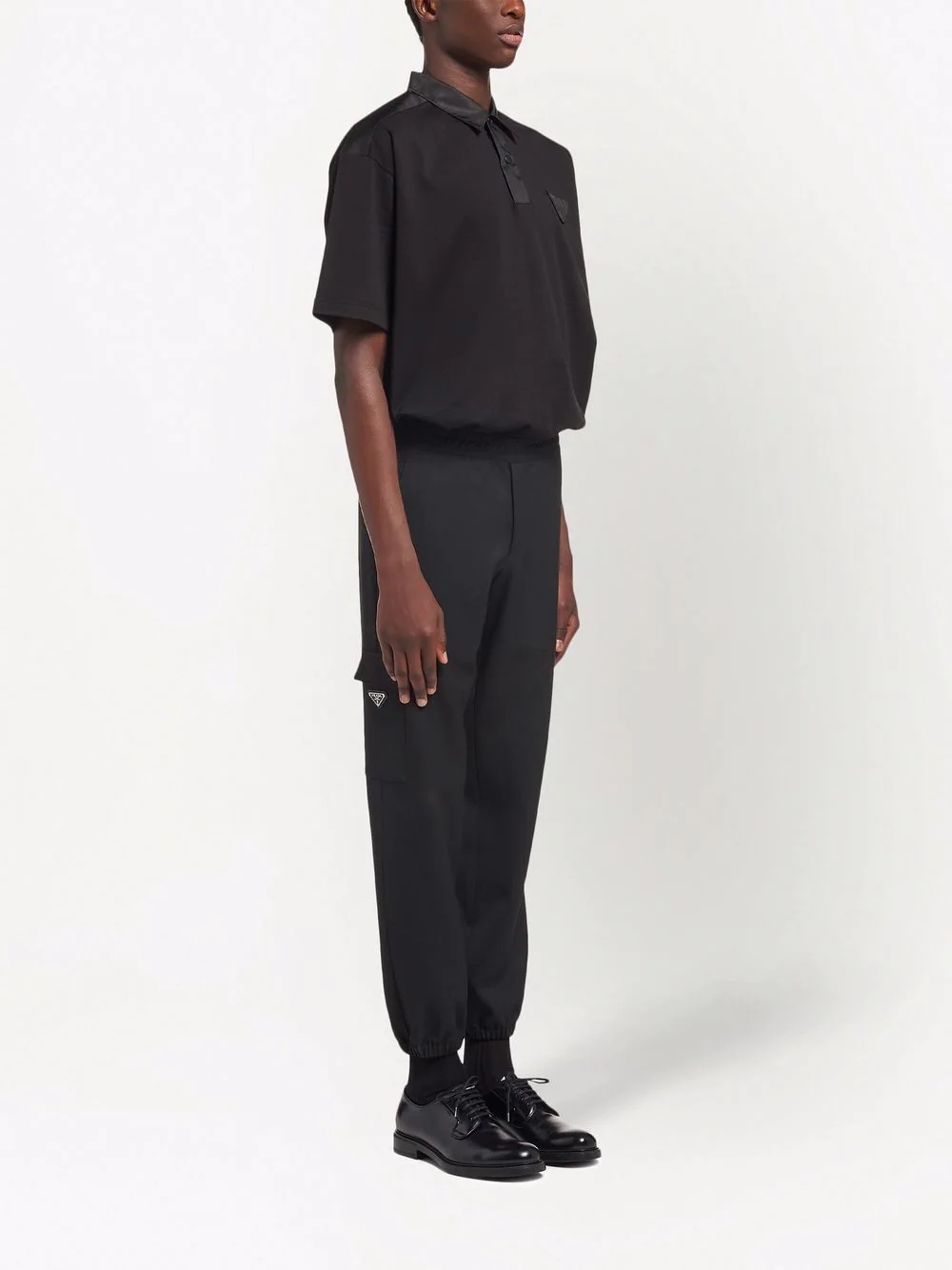 tapered wool track trousers - 3