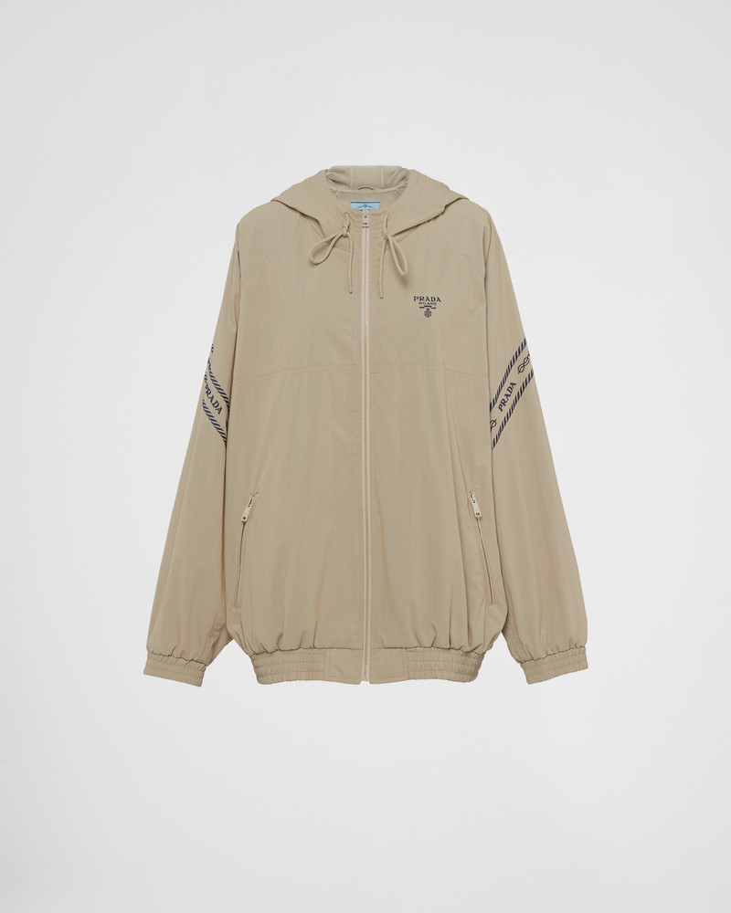 Embroidered technical fabric hoodie - 1