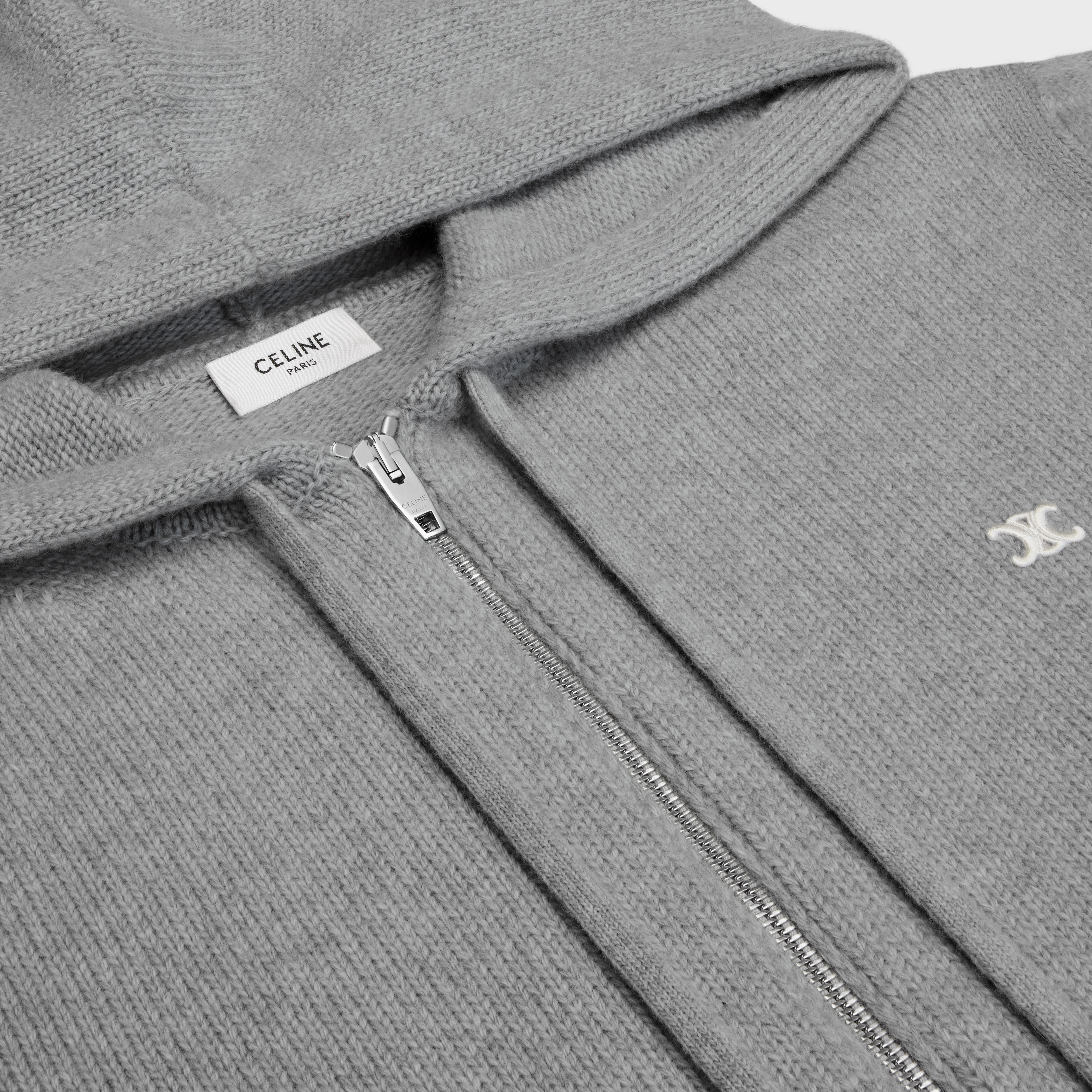 triomphe hooded sweater in wool and cashmere - 3