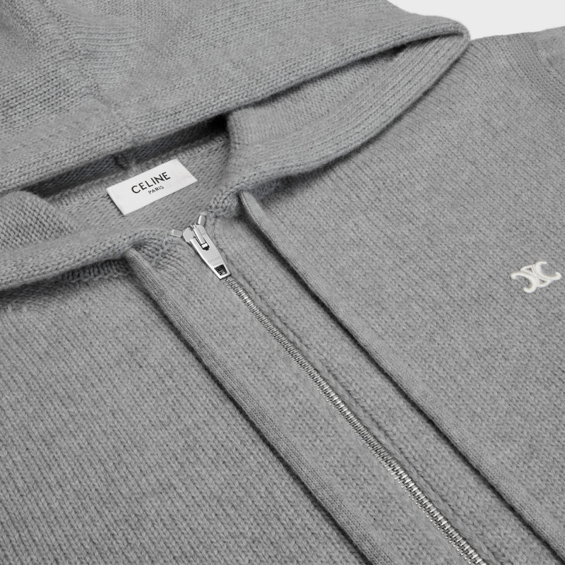 triomphe hooded sweater in wool and cashmere 3
