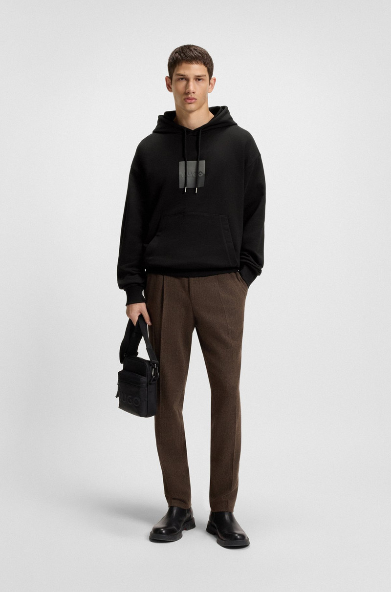 HUGO RELAXED-FIT HOODIE IN COTTON TERRY WITH SPLIT LOGO outlook