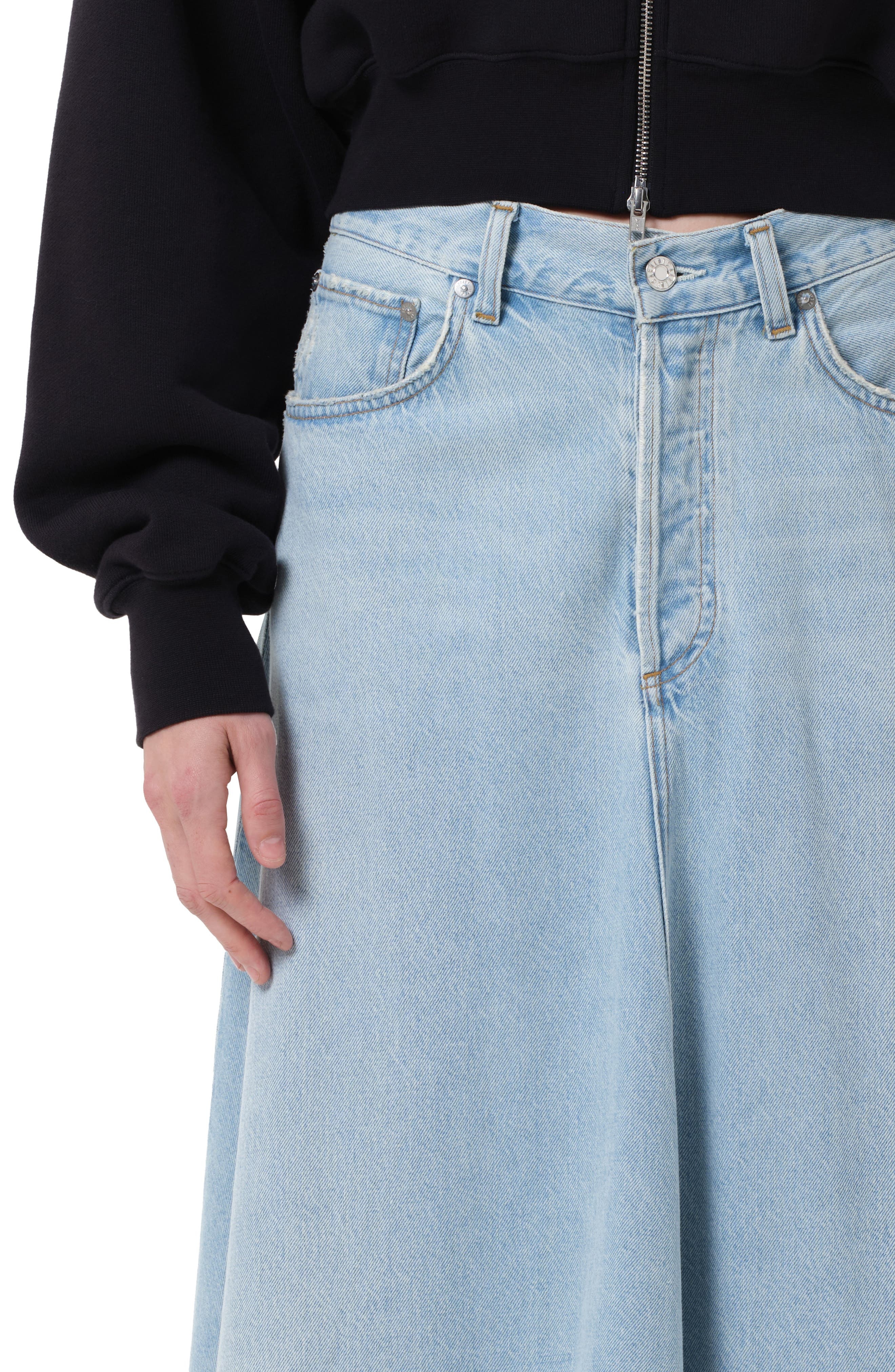 AGOLDE Odin Denim A-Line Maxi Skirt in Lost at Nordstrom - 4