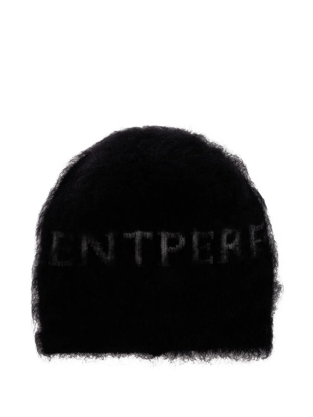 mohair blend logo beanie - 1