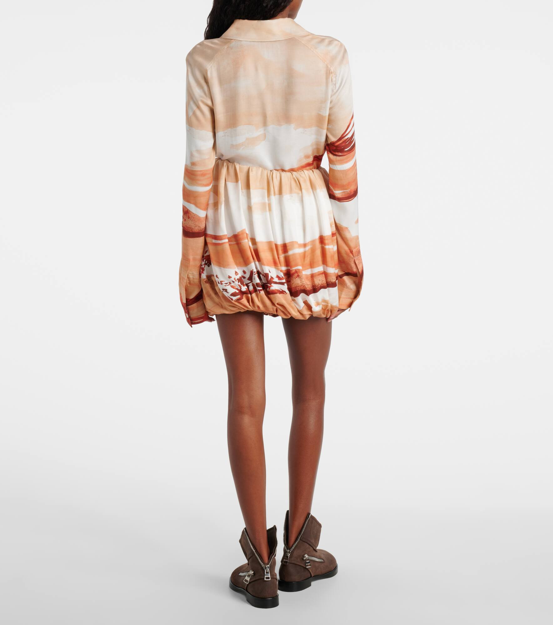 Printed draped miniskirt - 3