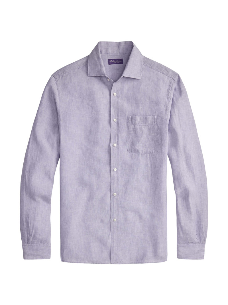 Men's Linen Chambray Shirt - Wisteria Purple 1