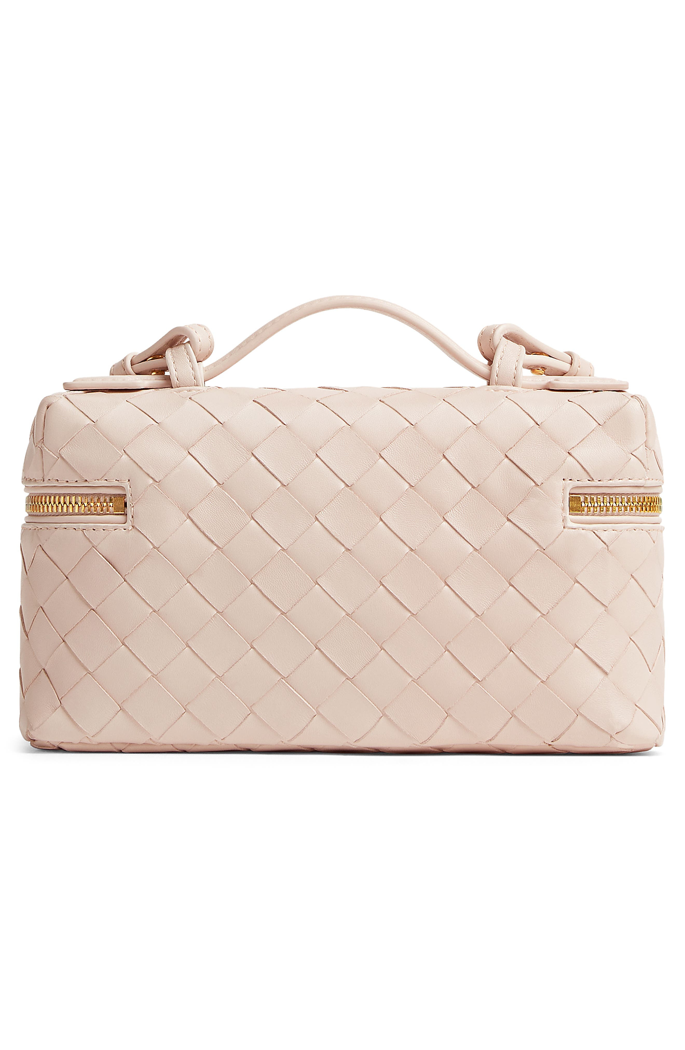 Bottega Veneta Intrecciato Leather Convertible Vanity Case in 6805 Cameo-Gold at Nordstrom - 4