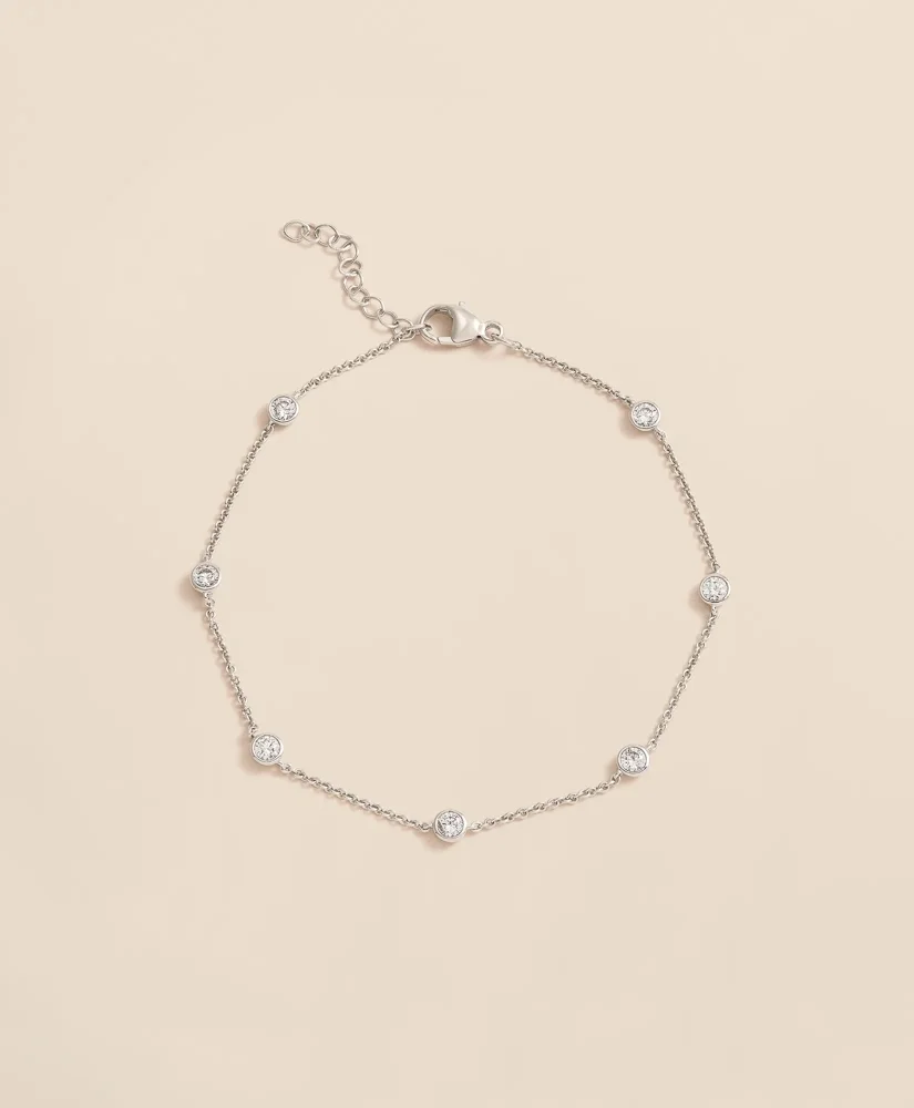 0.5 CT. Lab-Grown Diamond 14k Gold Station Bracelet - 1