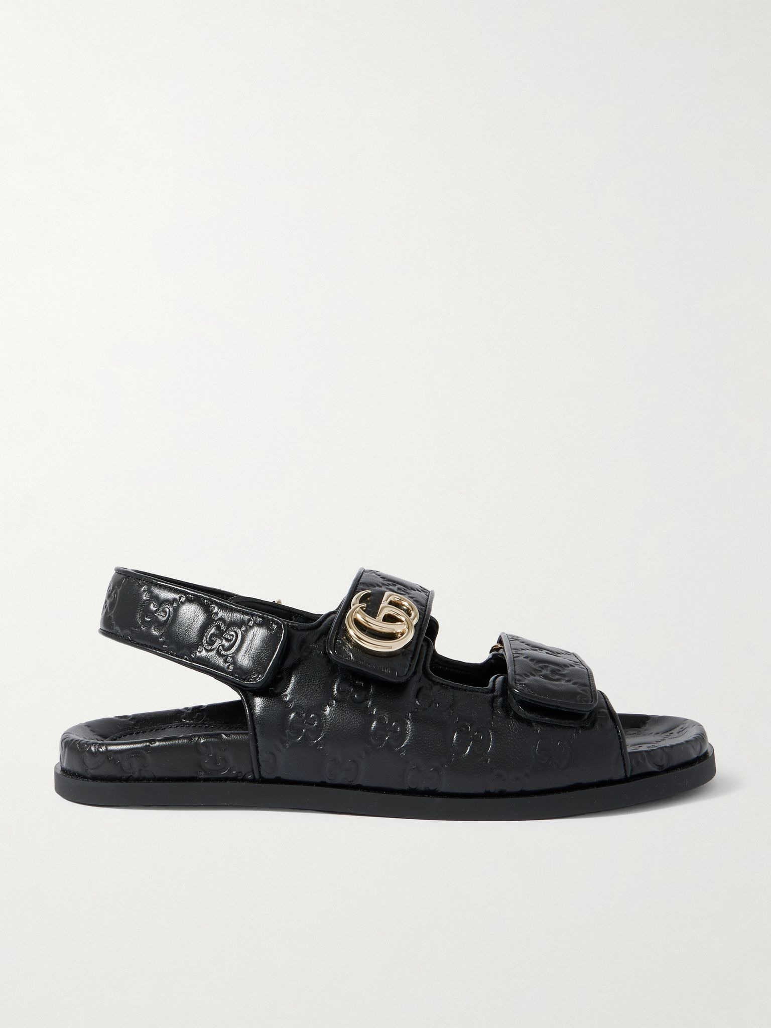 New Marmont GG debossed leather sandals Black - 1