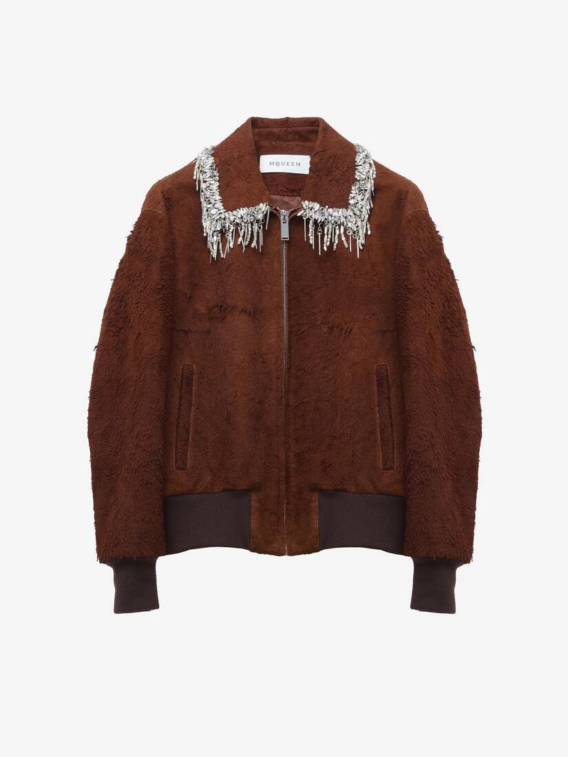 Raw Suede Bomber Jacket - 1