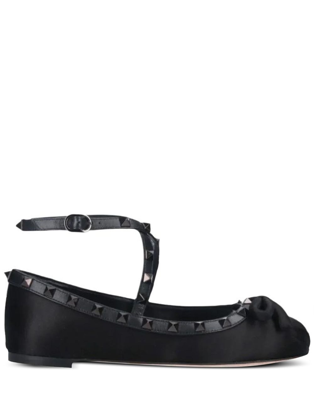 Garavani Rockstud Bow Detailed Ballerina Shoes "Black" - 2