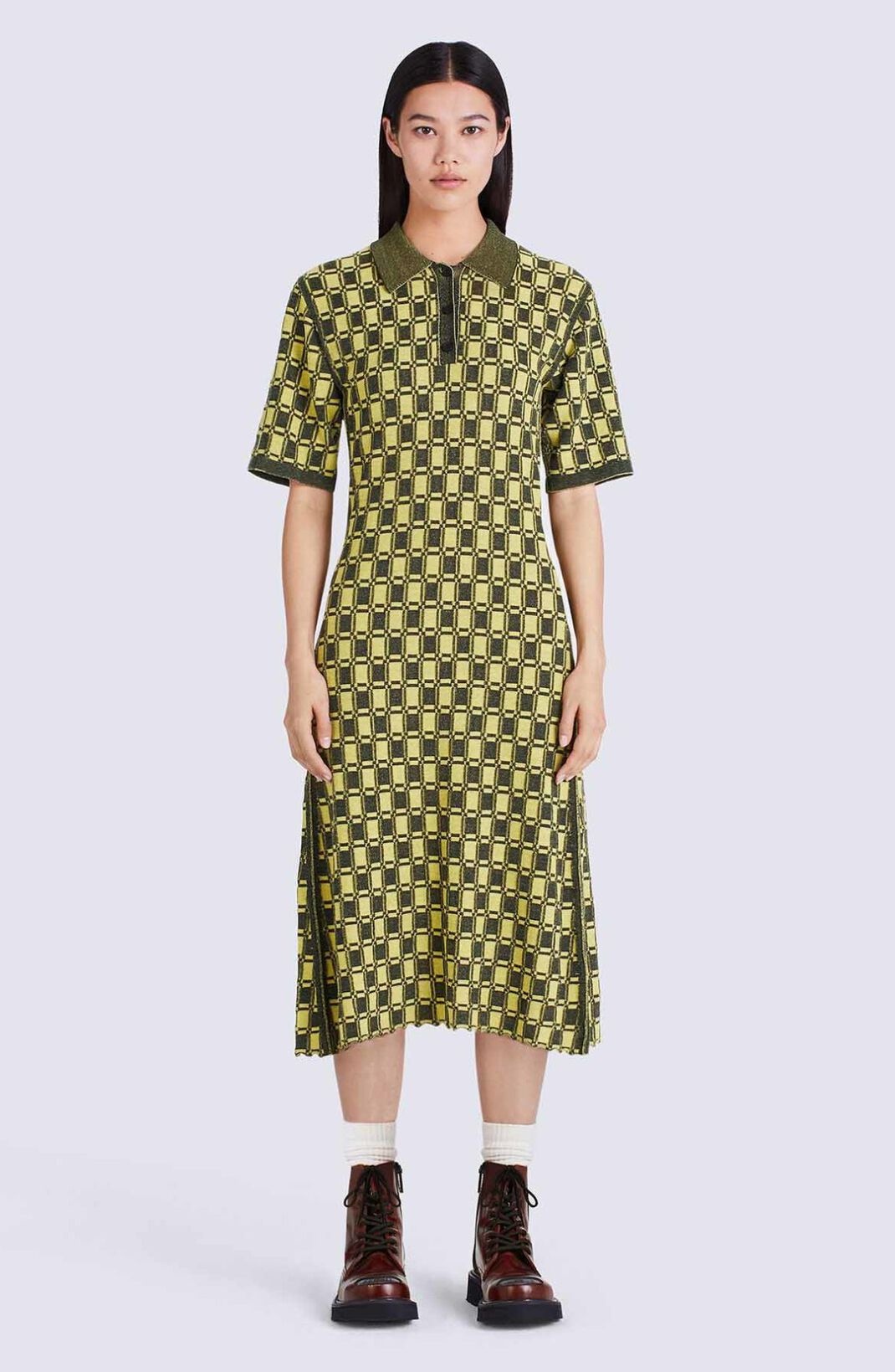 Jacquard polo dress - 4