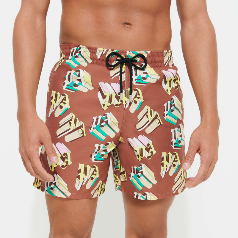 Men Swim Trunks Monogram 3D - Vilebrequin x Palm Angels 6