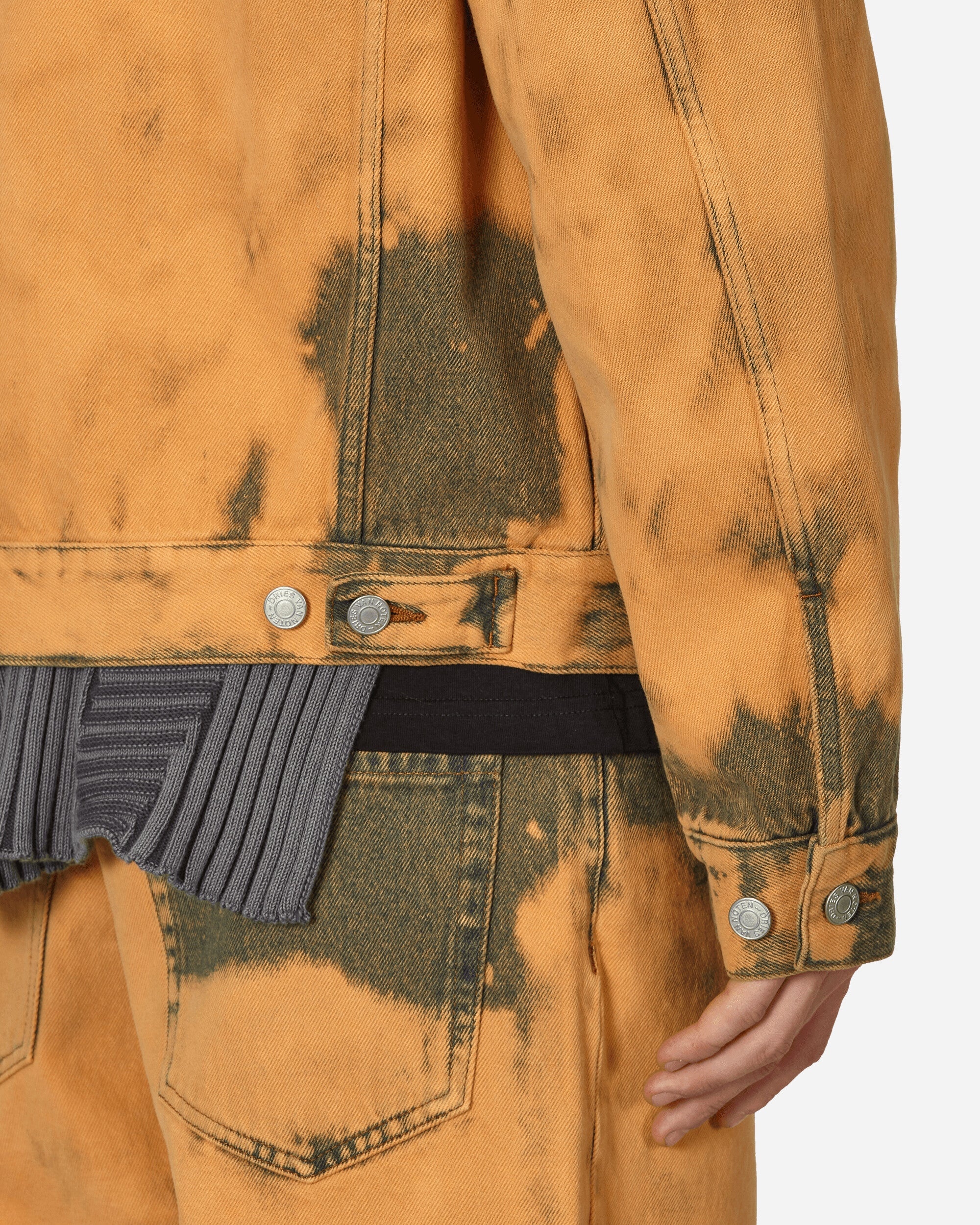Loose Fit Tie-Dye Denim Jacket Light Rust - 5
