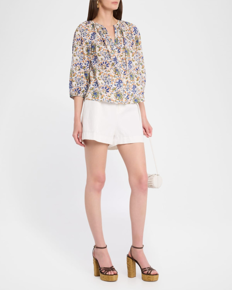 APIECE APART Mitte Floral-Print Organic Cotton Voile Top outlook