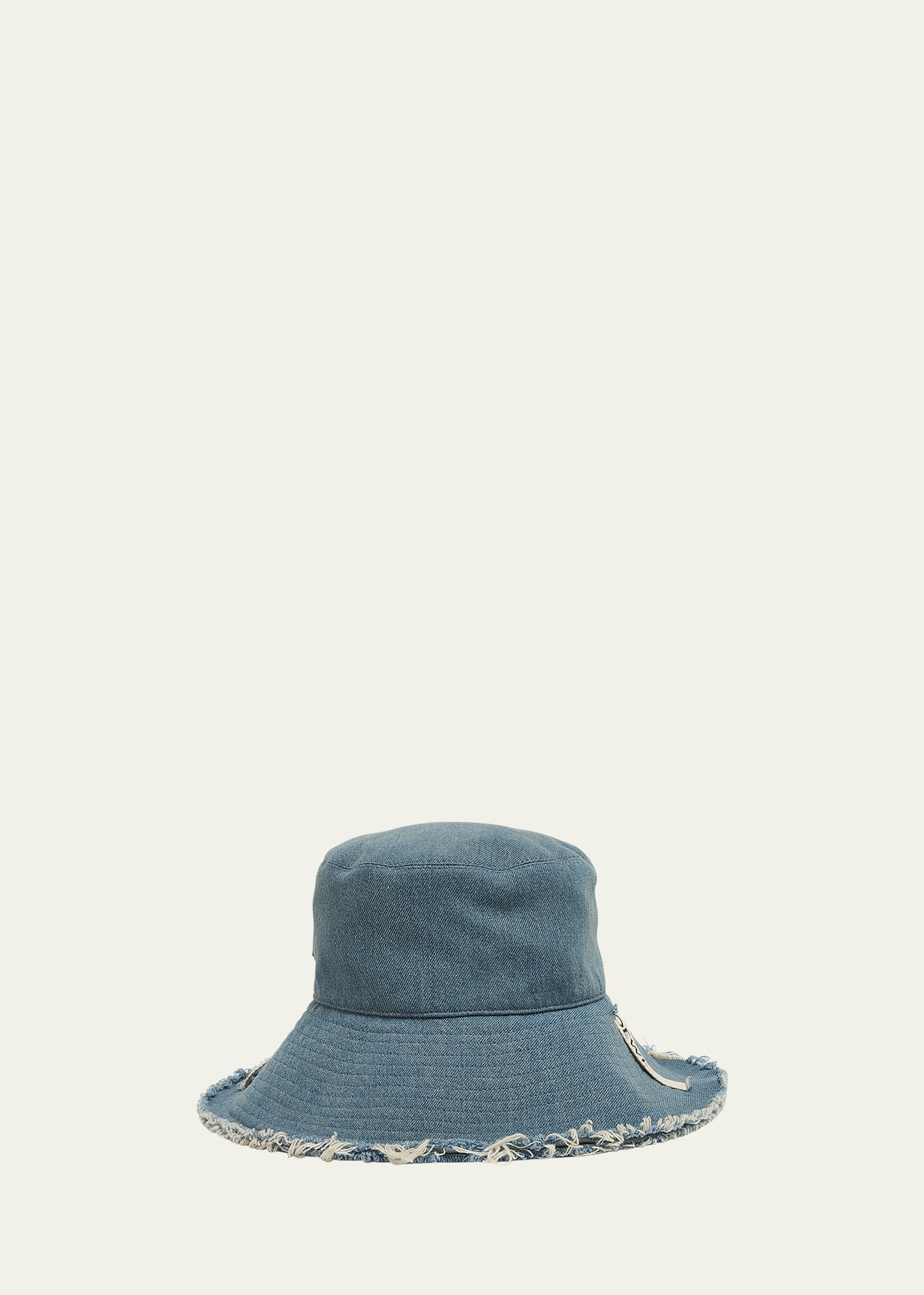 Fisherman Frayed Denim Bucket Hat - 1