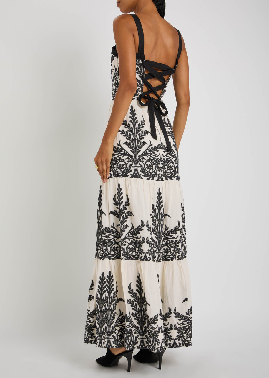 Alice + Olivia Saige Tiered Cotton Maxi Dress - 3