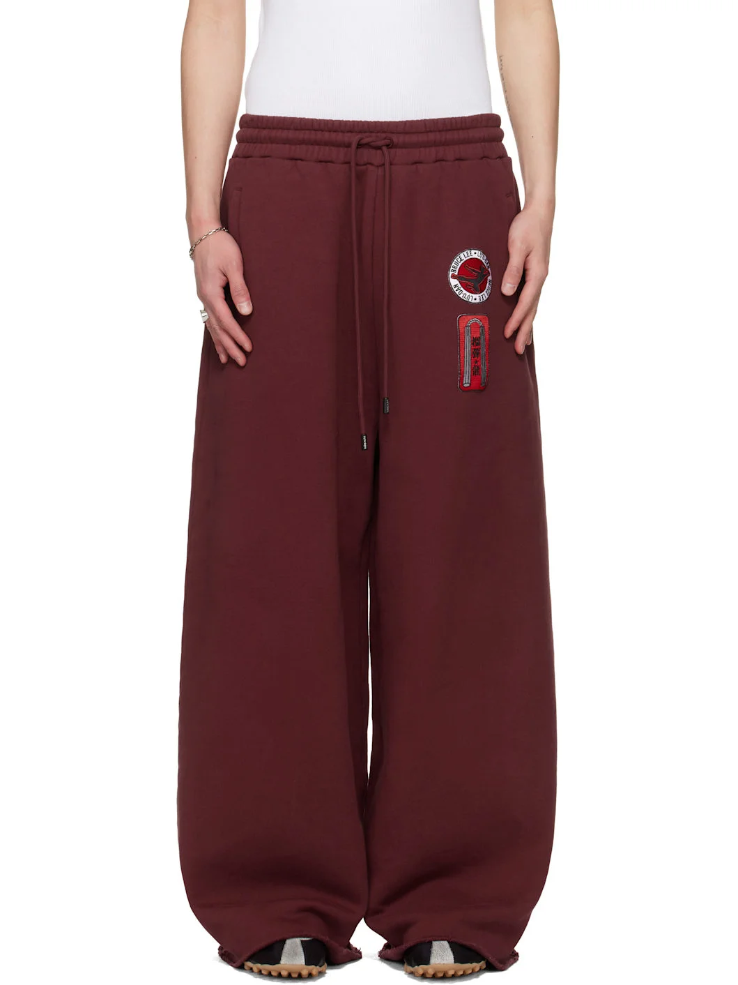 BRUCE LEE x LỰU ĐẠN Burgundy Gym Sweatpants - 1