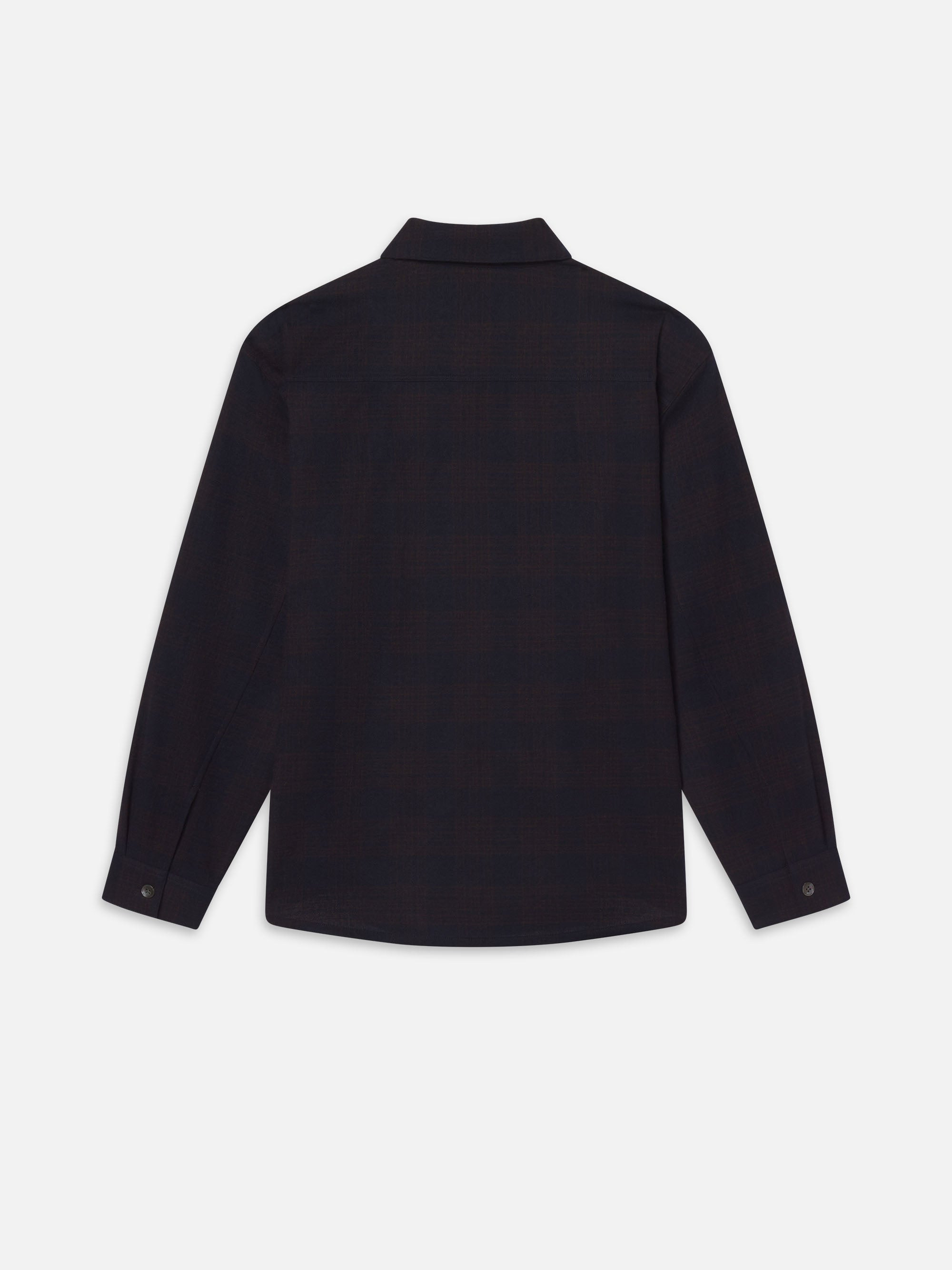 Wool Blend Plaid Shirt in Navy Multi - 3