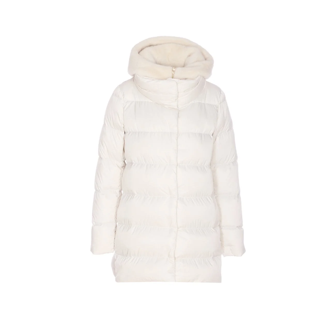 Herno Women Lady Alternative Fur And Satin A-Shape Down Jacket - 1