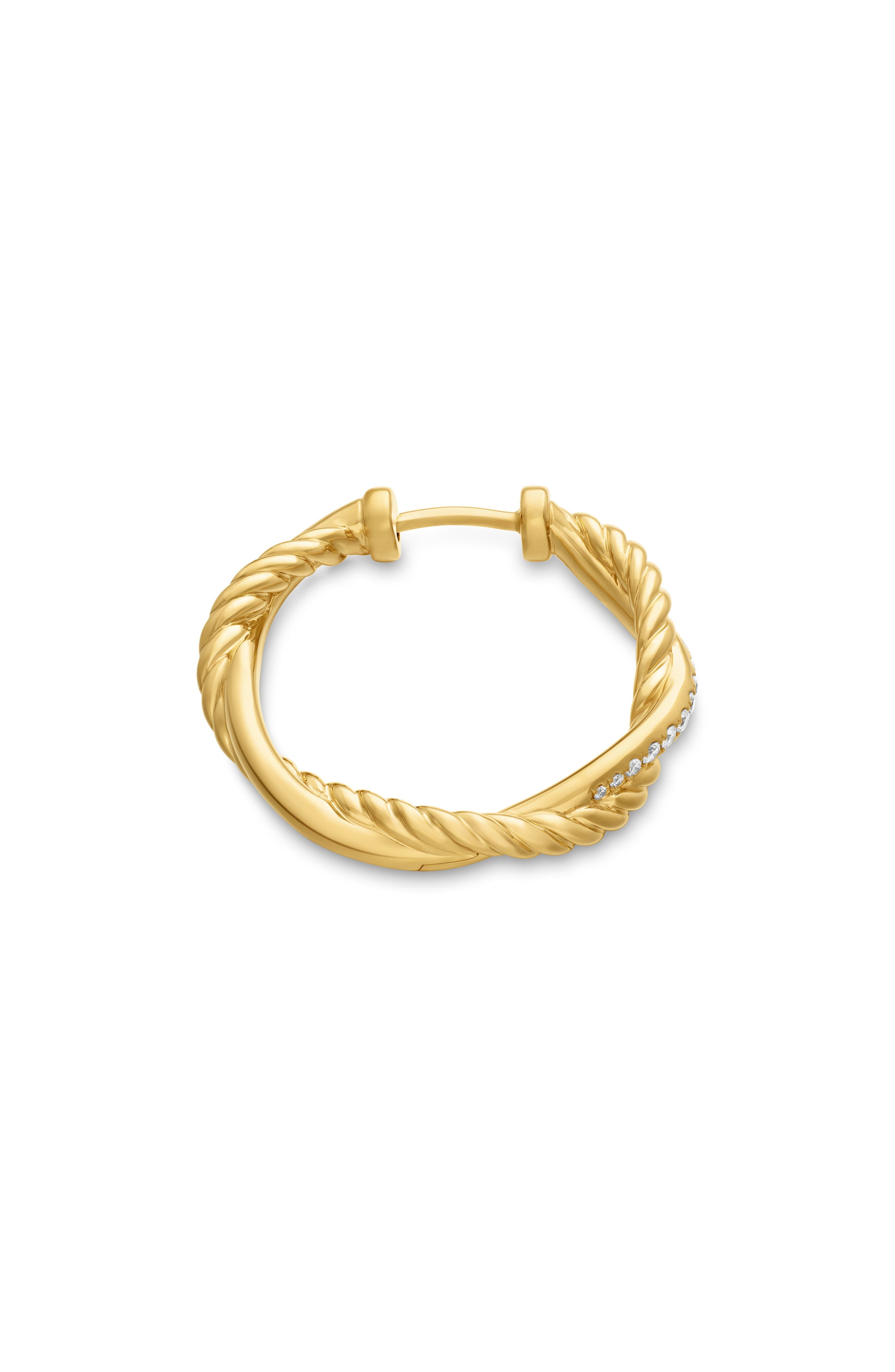 David Yurman Petite Infinity Hoop Earrings in 18K Yellow Gold with Pavé Diamonds at Nordstrom - 6