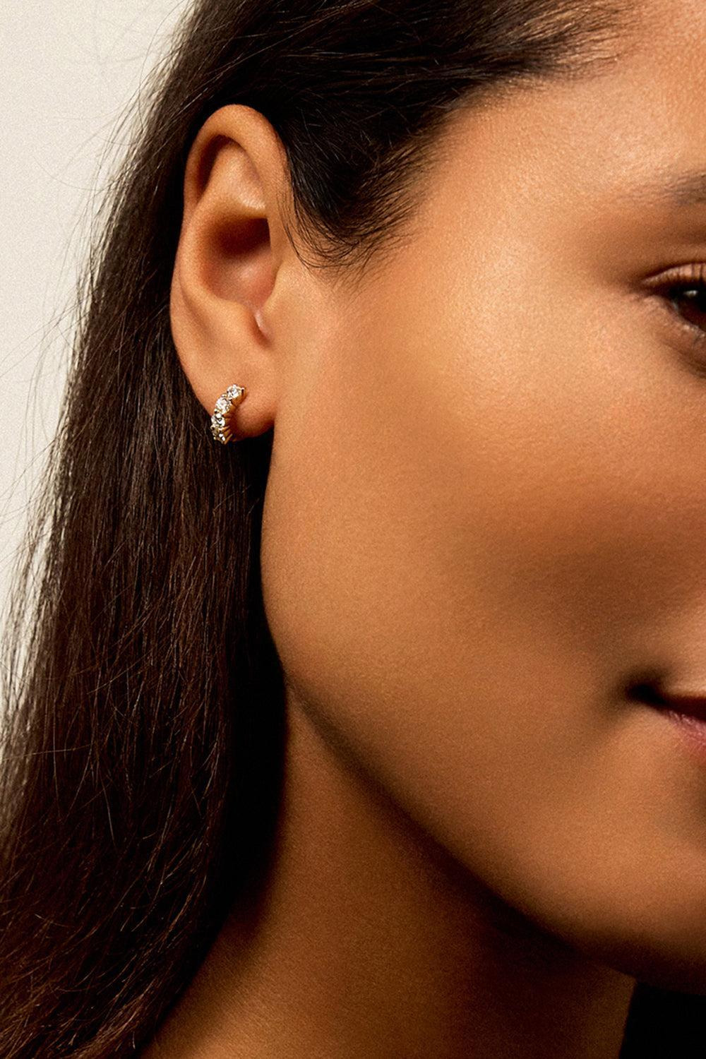 Sadie Huggie Hoop Earrings - 2