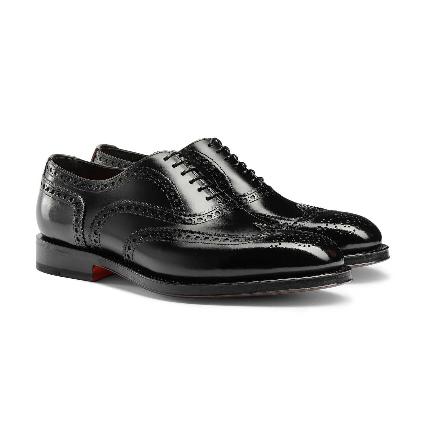 Men's polished black leather Oxford brogue - 3