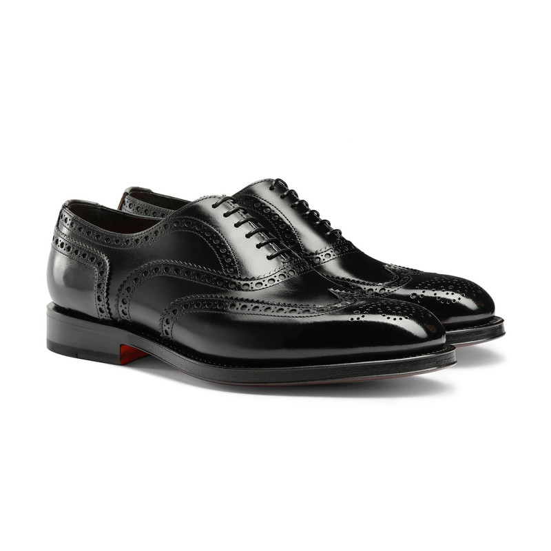 Men's polished black leather Oxford brogue 3