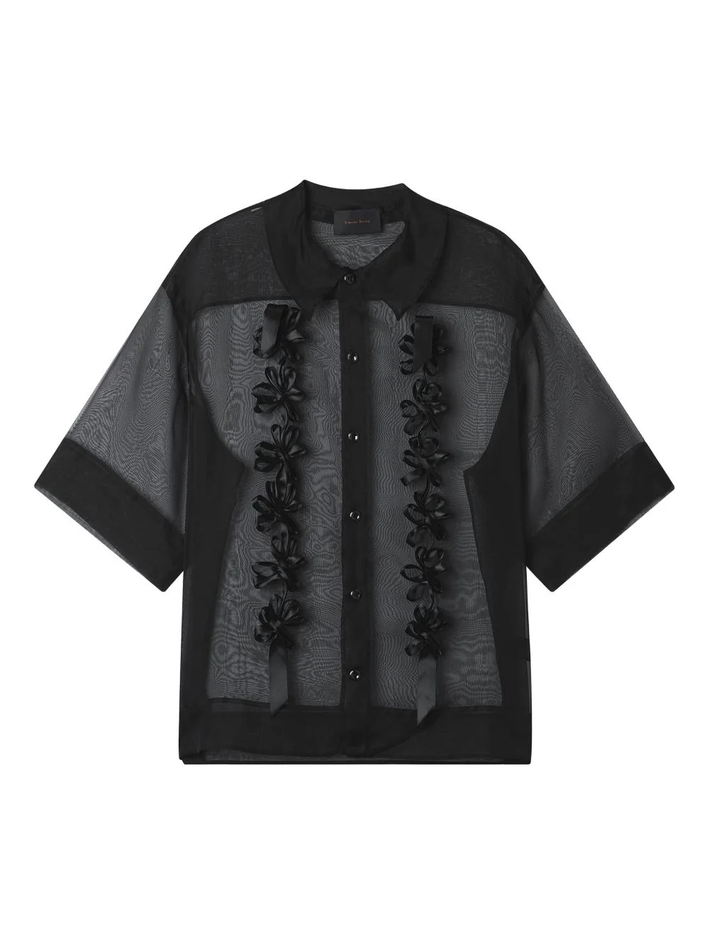 floral appliqué shirt - 1