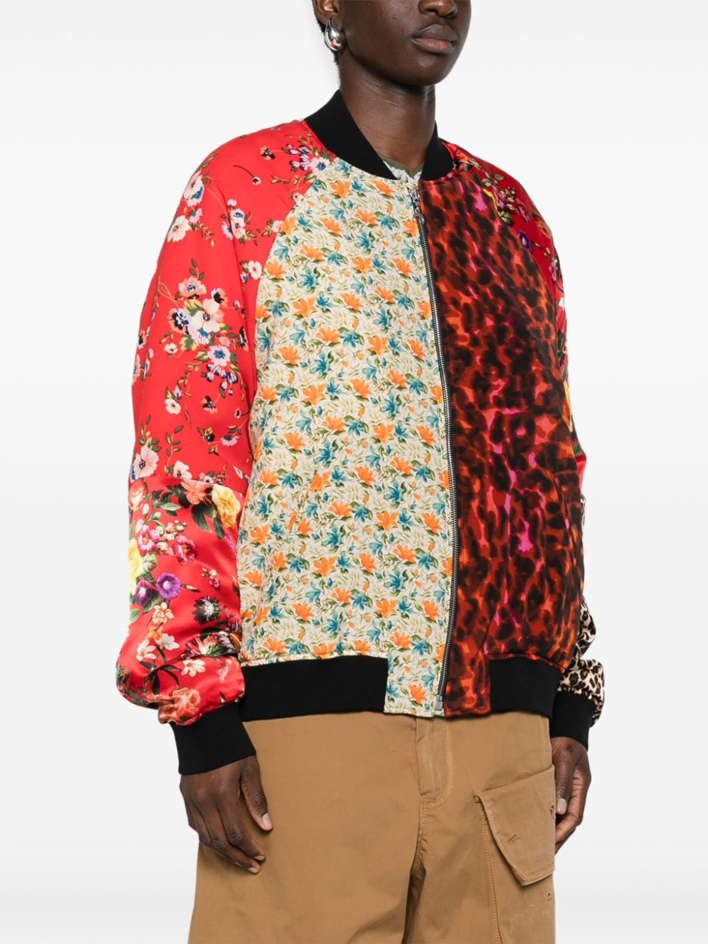 Regenerated Silk Scarves bomber jacket - 3